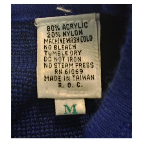 Vintage Nilani Sweater Medium Blue Taiwan 🇹🇼 - Picture 7 of 8